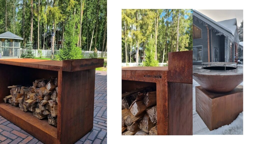 Проект "Уличная кухня" из стали кортен 2025
